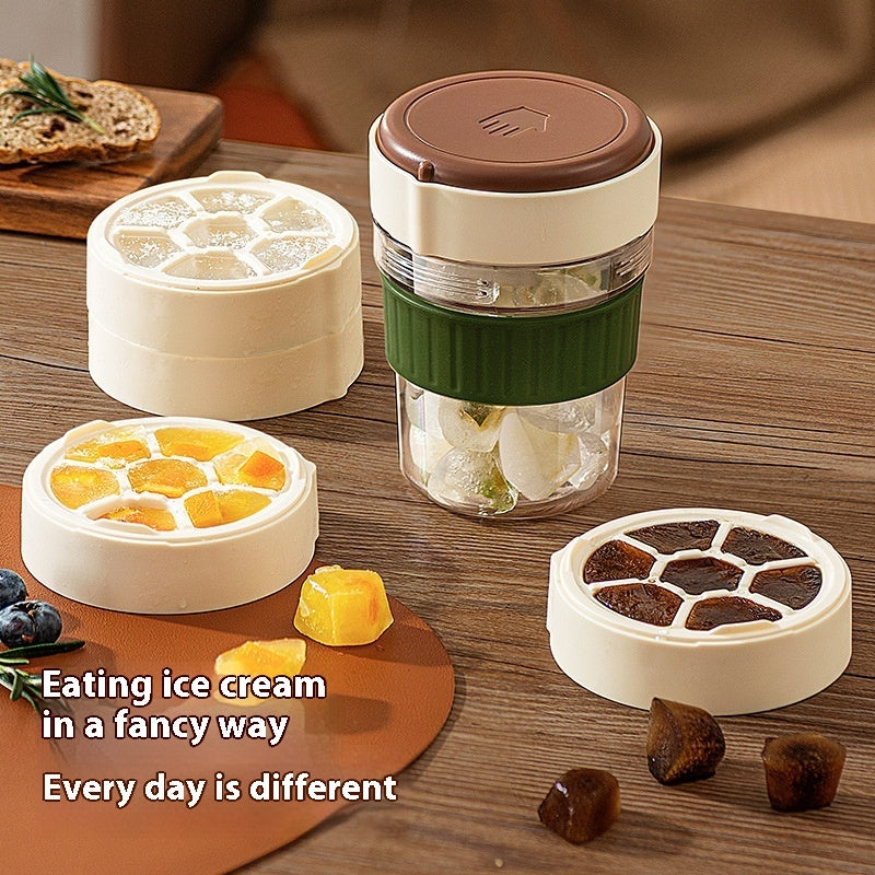 500ML Leak-Proof Iced Coffee Cup with Ice Cube Tray – Portable Cold Brew Bottle