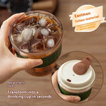 500ML Leak-Proof Iced Coffee Cup with Ice Cube Tray – Portable Cold Brew Bottle