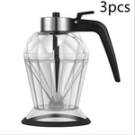Diamond Glass Oil Jug – 200ML Drip-Free Press Dispenser for Kitchen