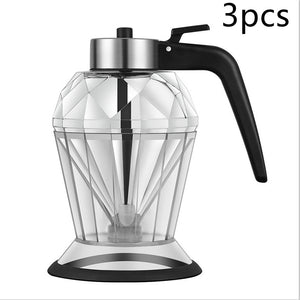 Diamond Glass Oil Jug – 200ML Drip-Free Press Dispenser for Kitchen
