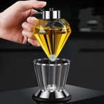 Diamond Glass Oil Jug – 200ML Drip-Free Press Dispenser for Kitchen