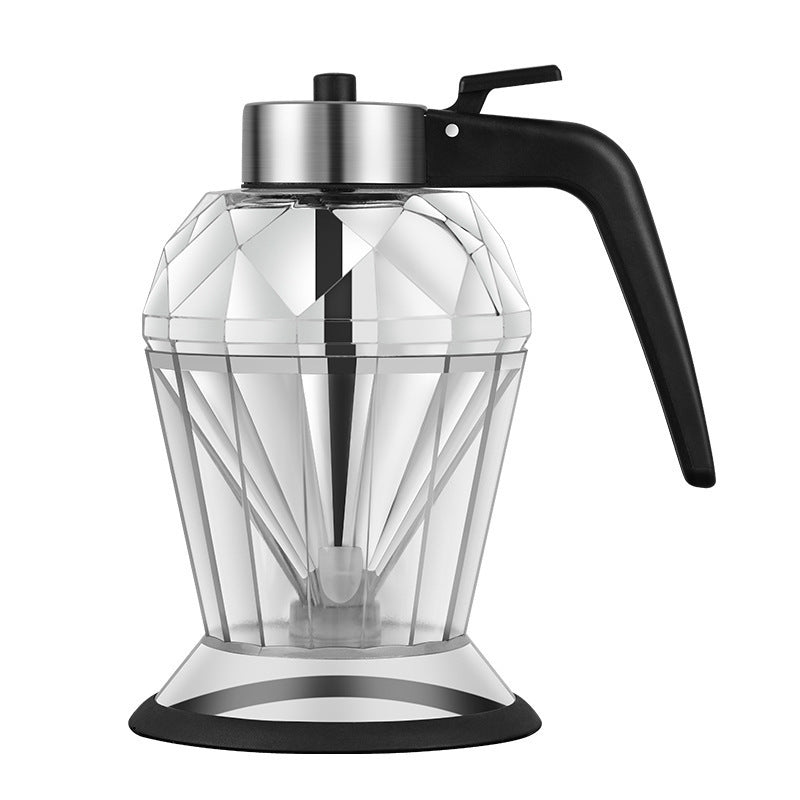 Diamond Glass Oil Jug – 200ML Drip-Free Press Dispenser for Kitchen