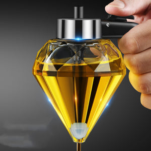 Diamond Glass Oil Jug – 200ML Drip-Free Press Dispenser for Kitchen
