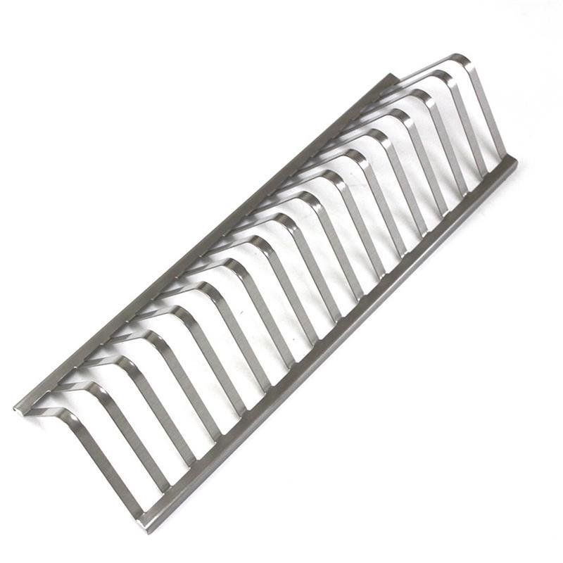 Metallic grill on a white background