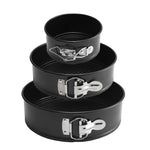 3PCS Non-Stick Round Cake Mold Set – Carbon Steel Baking Pan Tray