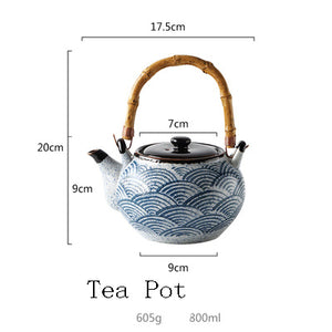Japanese Ceramic Teapot – Large-Capacity Hand-Painted Restaurant Teapot