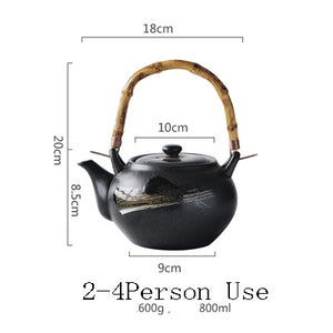 Japanese Ceramic Teapot – Large-Capacity Hand-Painted Restaurant Teapot
