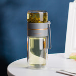 Glass Tea Infuser Bottle – Double Wall Leak-Proof Water Bottle 450ML