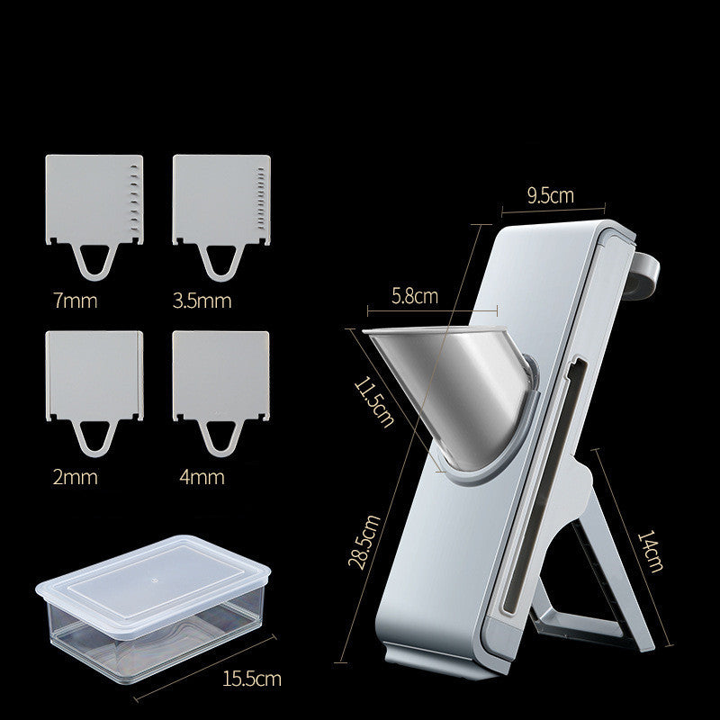 Hand-Crank Vegetable Cutter – Manual Grater & Slicer with 3 Blades