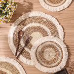 Tassel Grass Insulated Dining Table Mat – Round Cotton Heat-Resistant Pad