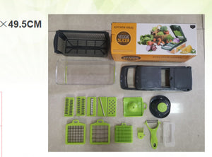 Vegetable Cutter with 8 Blades – Kitchen Gadget for Slicing & Shredding