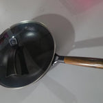 Handmade Iron Wok – Traditional Non-Stick Cast Iron Pan with Wooden Handle
