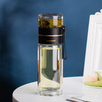 Glass Tea Infuser Bottle – Double Wall Leak-Proof Water Bottle 450ML