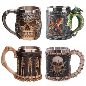 400ML 3D Skull Mug – Stainless Steel Creative Coffee & Tea Cup