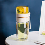 Glass Tea Infuser Bottle – Double Wall Leak-Proof Water Bottle 450ML