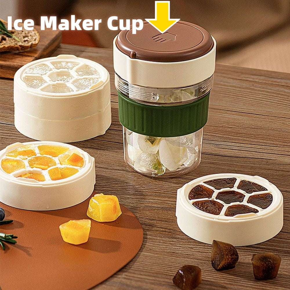 500ML Leak-Proof Iced Coffee Cup with Ice Cube Tray – Portable Cold Brew Bottle