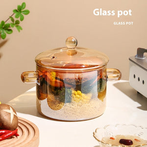 Borosilicate Glass Pot – Household Heat-Resistant Glass Cooking Pot 1.5L