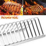 Stainless Steel BBQ Rib Rack – Grill & Oven Smoking Meat Stand 31CM