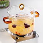 Borosilicate Glass Pot – Household Heat-Resistant Glass Cooking Pot 1.5L