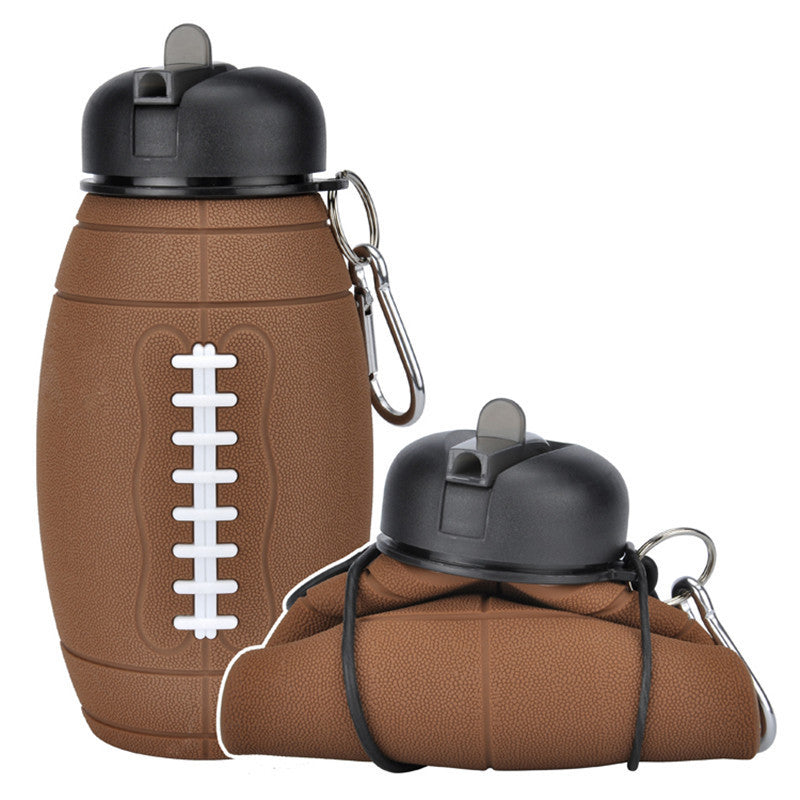 Collapsible Sports Water Bottle – Leak-Proof Reusable Silicone Football Bottle