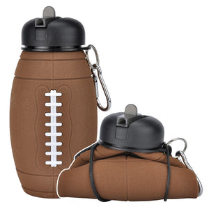 Collapsible Sports Water Bottle – Leak-Proof Reusable Silicone Football Bottle