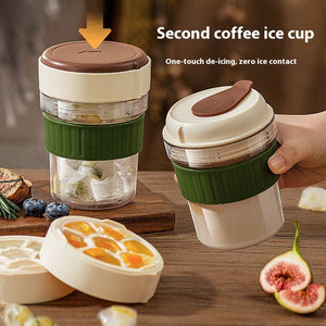 500ML Leak-Proof Iced Coffee Cup with Ice Cube Tray – Portable Cold Brew Bottle