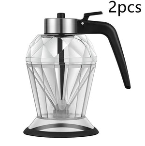 Diamond Glass Oil Jug – 200ML Drip-Free Press Dispenser for Kitchen