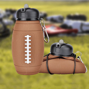 Collapsible Sports Water Bottle – Leak-Proof Reusable Silicone Football Bottle