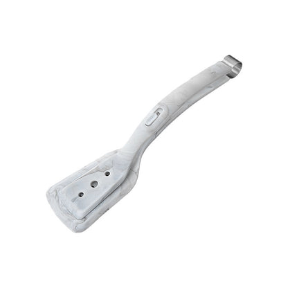 White handheld shower head on a white background