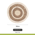 Tassel Grass Insulated Dining Table Mat – Round Cotton Heat-Resistant Pad
