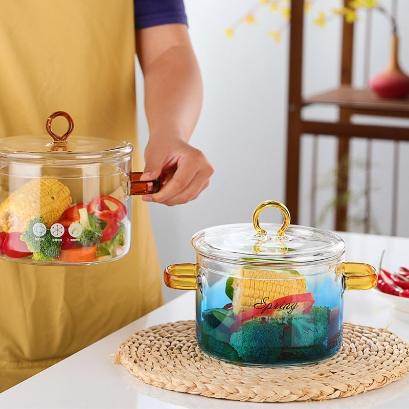 Borosilicate Glass Pot – Household Heat-Resistant Glass Cooking Pot 1.5L