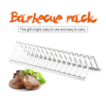 Stainless Steel BBQ Rib Rack – Grill & Oven Smoking Meat Stand 31CM