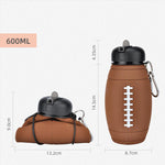 Collapsible Sports Water Bottle – Leak-Proof Reusable Silicone Football Bottle